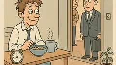 Dowcip: Tom wstał na czas… a wczoraj?