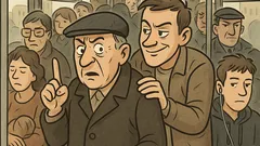 Dowcip: W zatłoczonym autobusie…